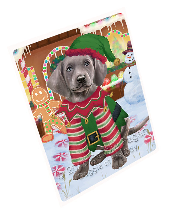 Christmas Gingerbread House Candyfest Weimaraner Dog Large Refrigerator / Dishwasher Magnet RMAG101796