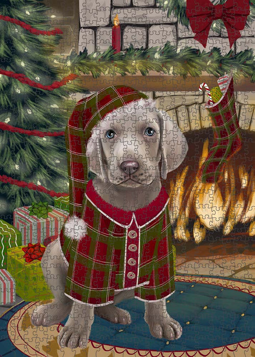 The Stocking was Hung Weimaraner Dog Puzzle with Photo Tin PUZL90804