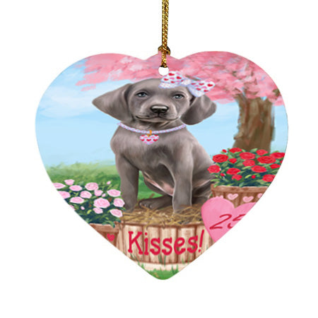 Rosie 25 Cent Kisses Weimaraner Dog Heart Christmas Ornament HPOR56615