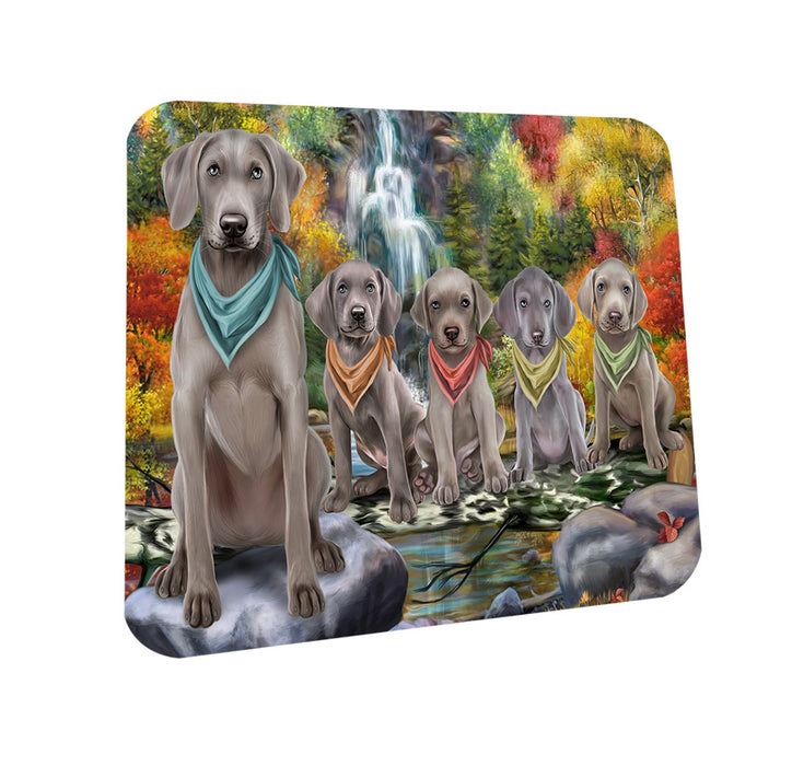 Scenic Waterfall Weimaraners Dog Coasters Set of 4 CST51945
