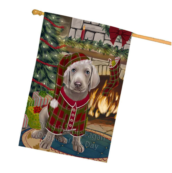 The Stocking was Hung Weimaraner Dog House Flag FLG56079