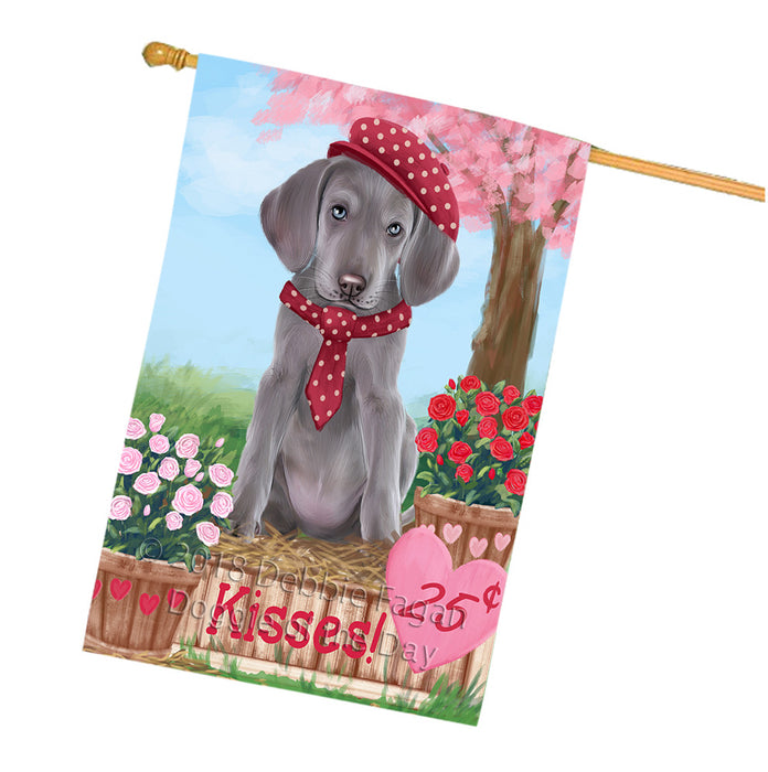 Rosie 25 Cent Kisses Weimaraner Dog House Flag FLG56944