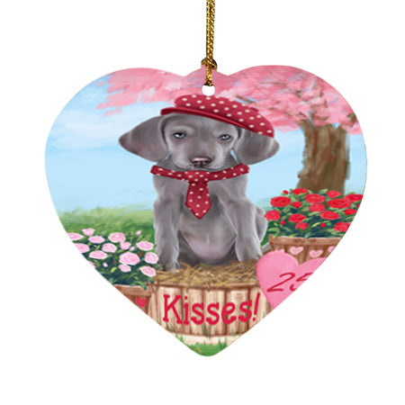 Rosie 25 Cent Kisses Weimaraner Dog Heart Christmas Ornament HPOR56616