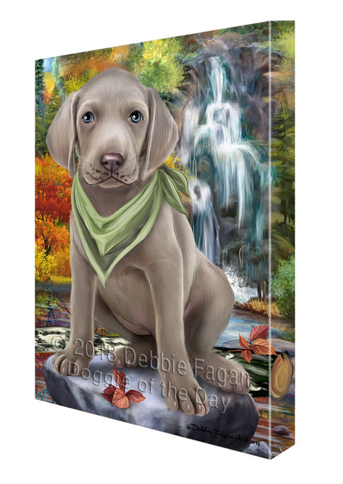 Scenic Waterfall Weimaraner Dog Canvas Print Wall Art Décor CVS85148
