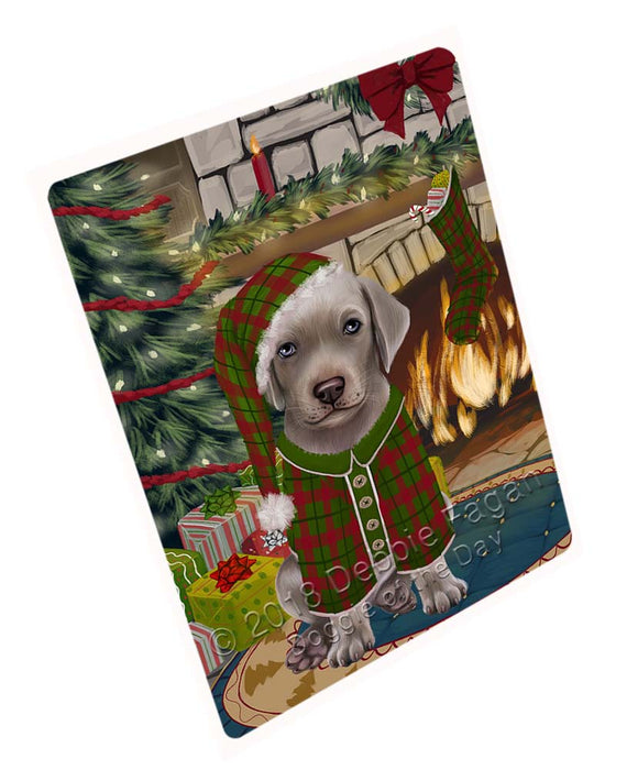 The Stocking was Hung Weimaraner Dog Magnet MAG72090 (Small 5.5" x 4.25")