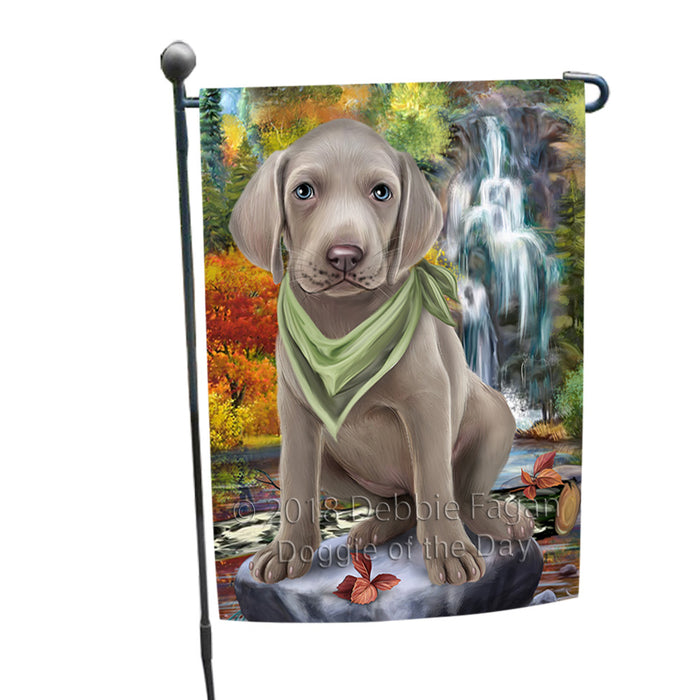 Scenic Waterfall Weimaraner Dog Garden Flag GFLG51984