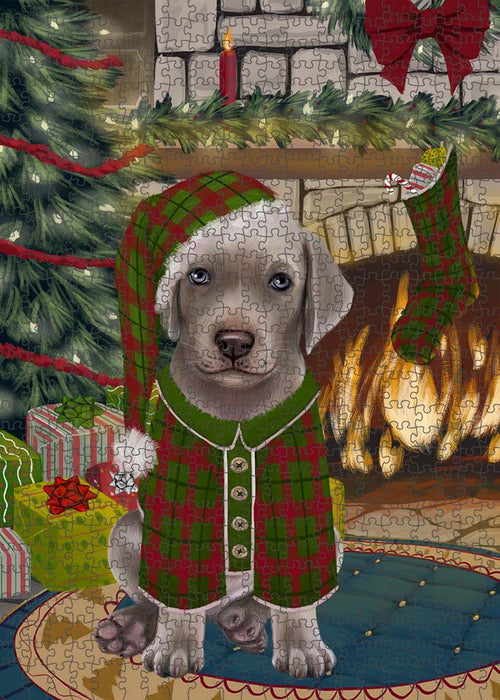 The Stocking was Hung Weimaraner Dog Puzzle with Photo Tin PUZL90808