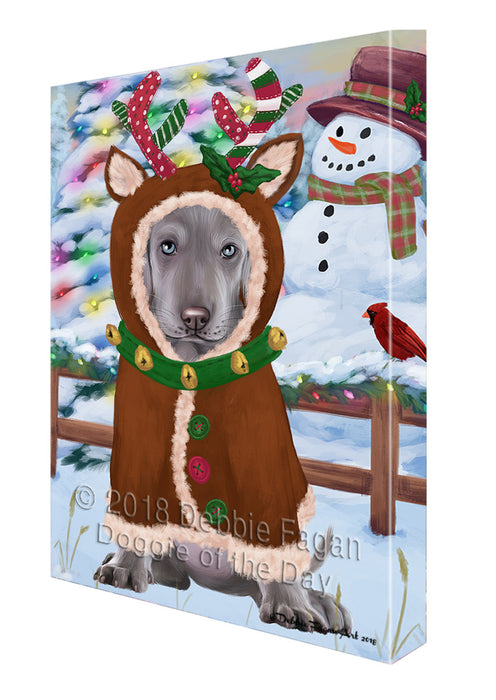 Christmas Gingerbread House Candyfest Weimaraner Dog Canvas Print Wall Art Décor CVS131525
