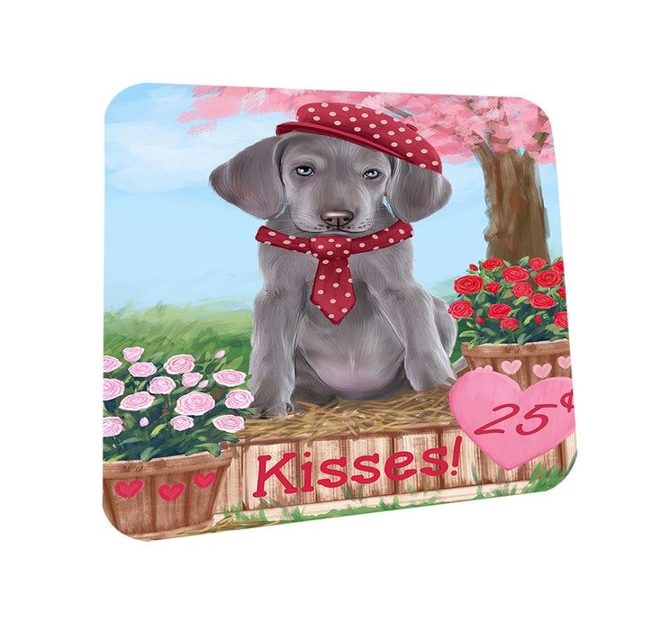 Rosie 25 Cent Kisses Weimaraner Dog Coasters Set of 4 CST56218