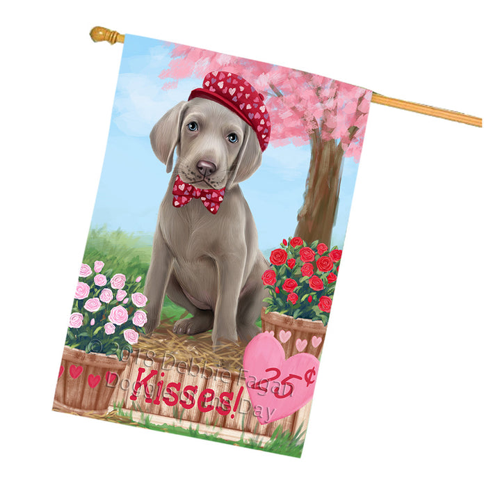 Rosie 25 Cent Kisses Weimaraner Dog House Flag FLG56945