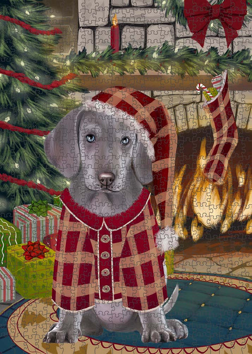 The Stocking was Hung Weimaraner Dog Puzzle with Photo Tin PUZL90812