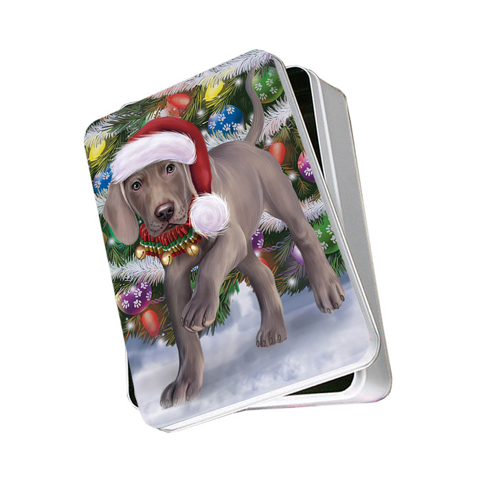 Trotting in the Snow Weimaraner Dog Photo Storage Tin PITN54546