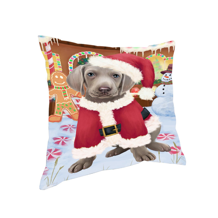 Christmas Gingerbread House Candyfest Weimaraner Dog Pillow PIL80652