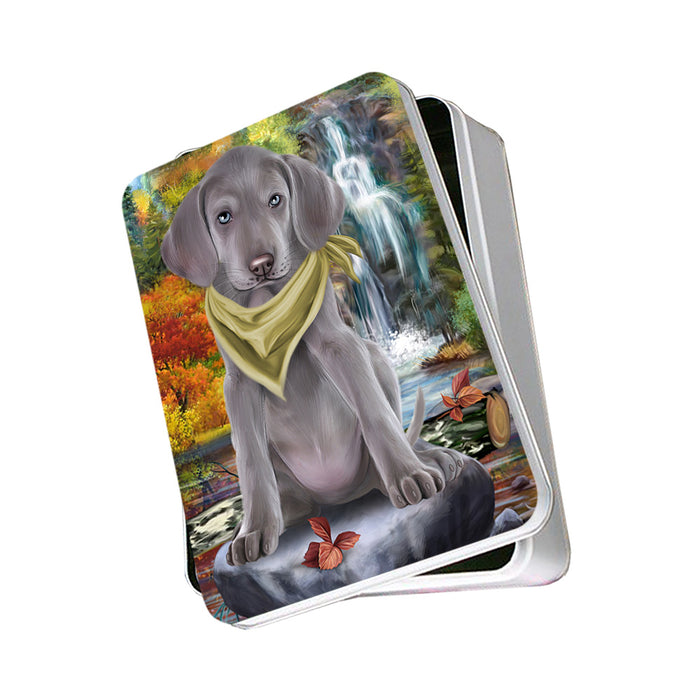 Scenic Waterfall Weimaraner Dog Photo Storage Tin PITN52040