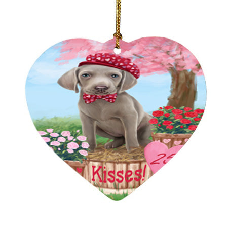 Rosie 25 Cent Kisses Weimaraner Dog Heart Christmas Ornament HPOR56617
