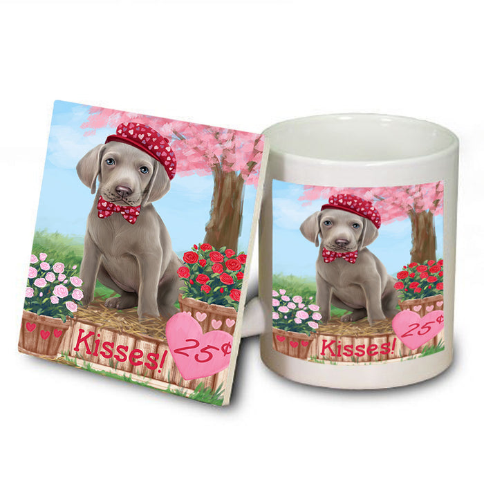 Rosie 25 Cent Kisses Weimaraner Dog Mug and Coaster Set MUC56253