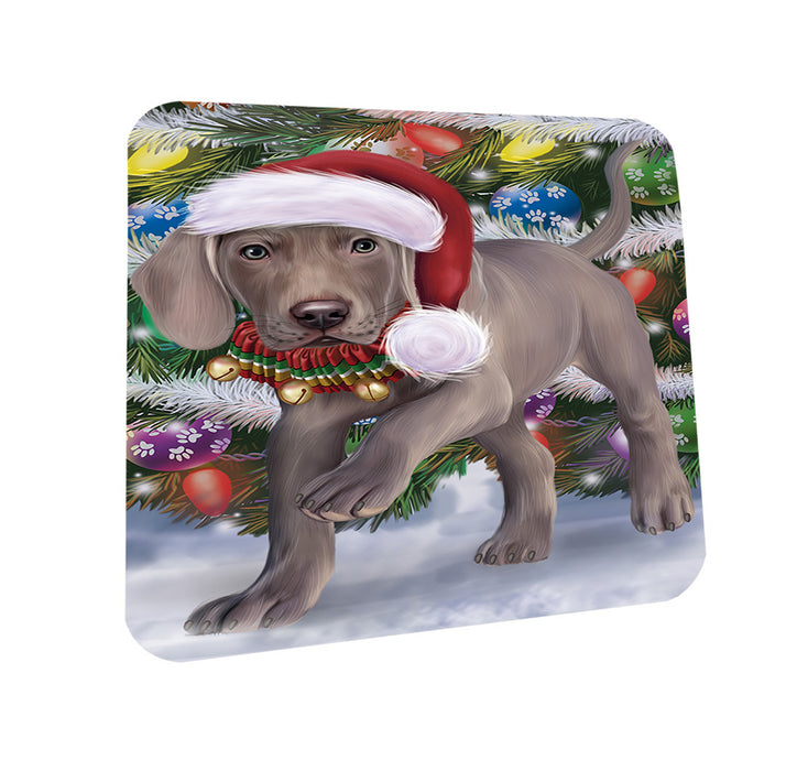 Trotting in the Snow Weimaraner Dog Coasters Set of 4 CST54561