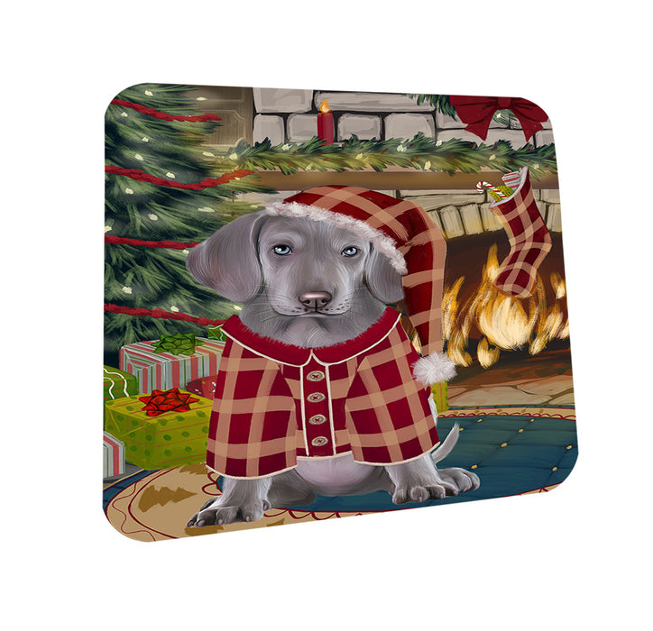 The Stocking was Hung Weimaraner Dog Coasters Set of 4 CST55610