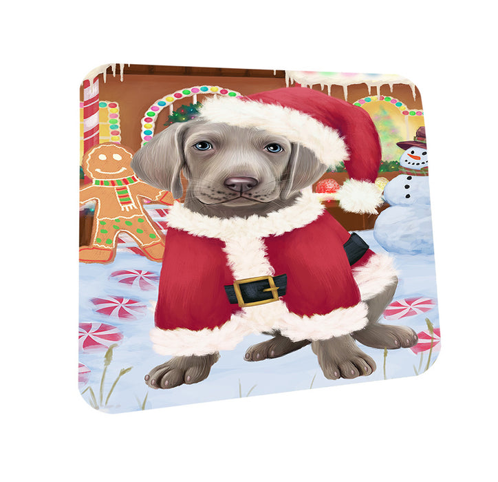 Christmas Gingerbread House Candyfest Weimaraner Dog Coasters Set of 4 CST56548