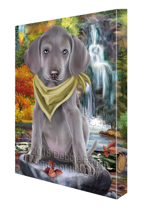 Scenic Waterfall Weimaraner Dog Canvas Print Wall Art Décor CVS85157