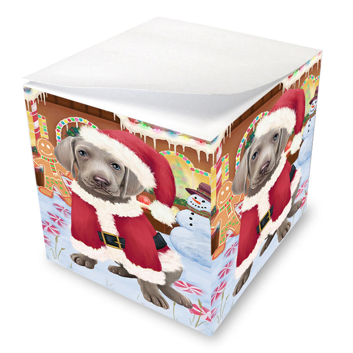 Christmas Gingerbread House Candyfest Weimaraner Dog Note Cube NOC54662
