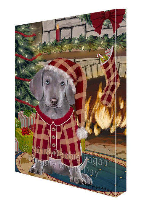 The Stocking was Hung Weimaraner Dog Canvas Print Wall Art Décor CVS120797