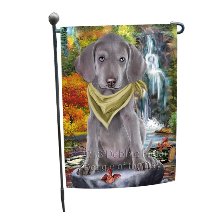Scenic Waterfall Weimaraner Dog Garden Flag GFLG51985