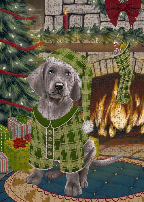 The Stocking was Hung Weimaraner Dog Puzzle with Photo Tin PUZL90816