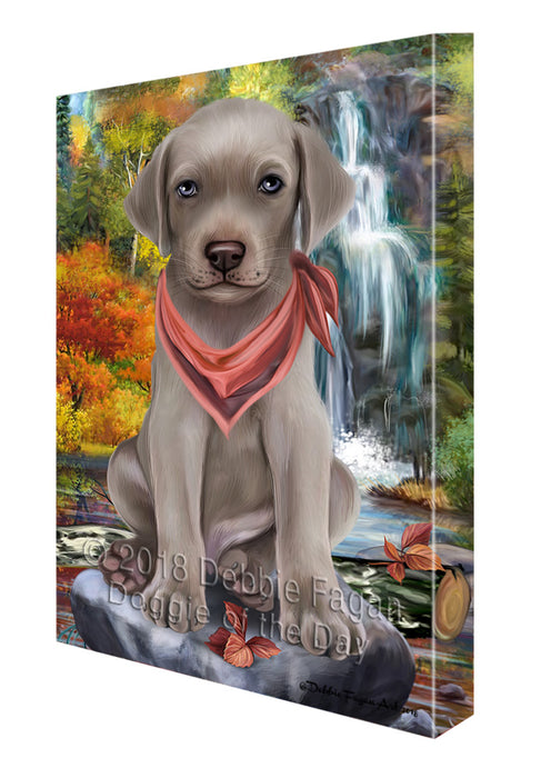Scenic Waterfall Weimaraner Dog Canvas Print Wall Art Décor CVS85166