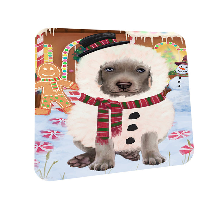 Christmas Gingerbread House Candyfest Weimaraner Dog Coasters Set of 4 CST56549