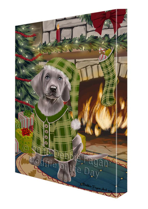 The Stocking was Hung Weimaraner Dog Canvas Print Wall Art Décor CVS120806