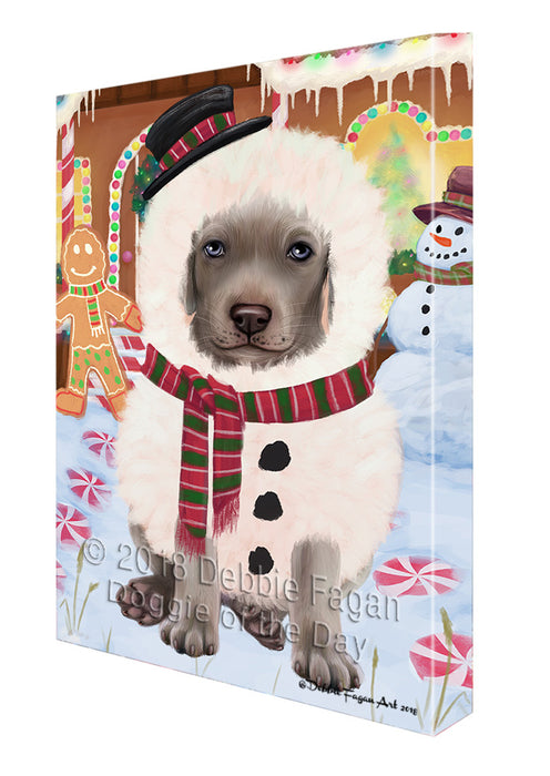 Christmas Gingerbread House Candyfest Weimaraner Dog Canvas Print Wall Art Décor CVS131543