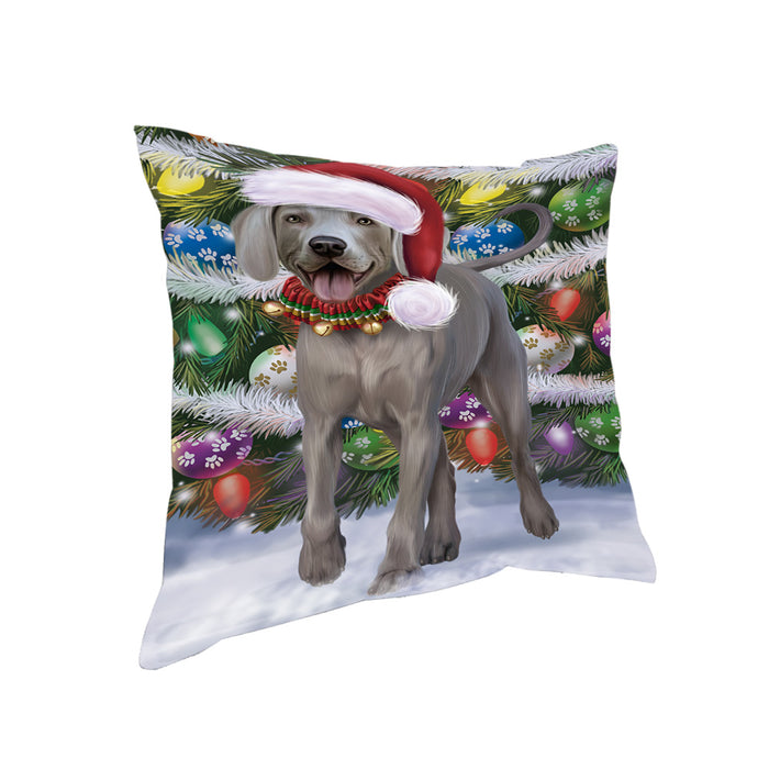 Trotting in the Snow Weimaraner Dog Pillow PIL75552
