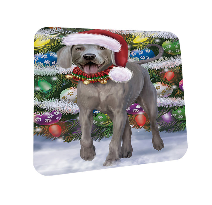 Trotting in the Snow Weimaraner Dog Coasters Set of 4 CST54562