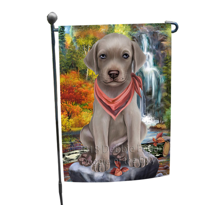 Scenic Waterfall Weimaraner Dog Garden Flag GFLG51986