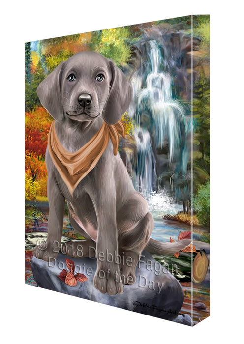 Scenic Waterfall Weimaraner Dog Canvas Print Wall Art Décor CVS85175