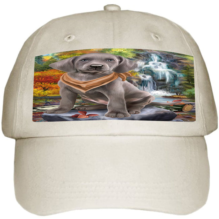 Scenic Waterfall Weimaraner Dog Ball Hat Cap HAT59703