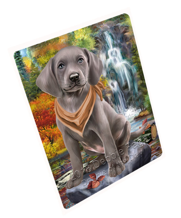 Scenic Waterfall Weimaraner Dog Large Refrigerator / Dishwasher Magnet RMAG72438