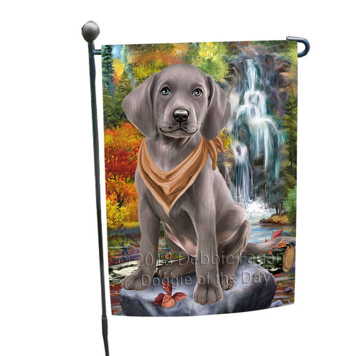 Scenic Waterfall Weimaraner Dog Garden Flag GFLG51987
