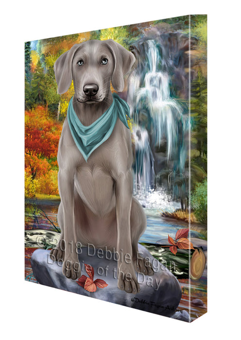Scenic Waterfall Weimaraner Dog Canvas Print Wall Art Décor CVS85184