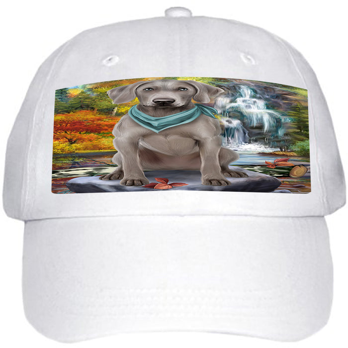Scenic Waterfall Weimaraner Dog Ball Hat Cap HAT59706