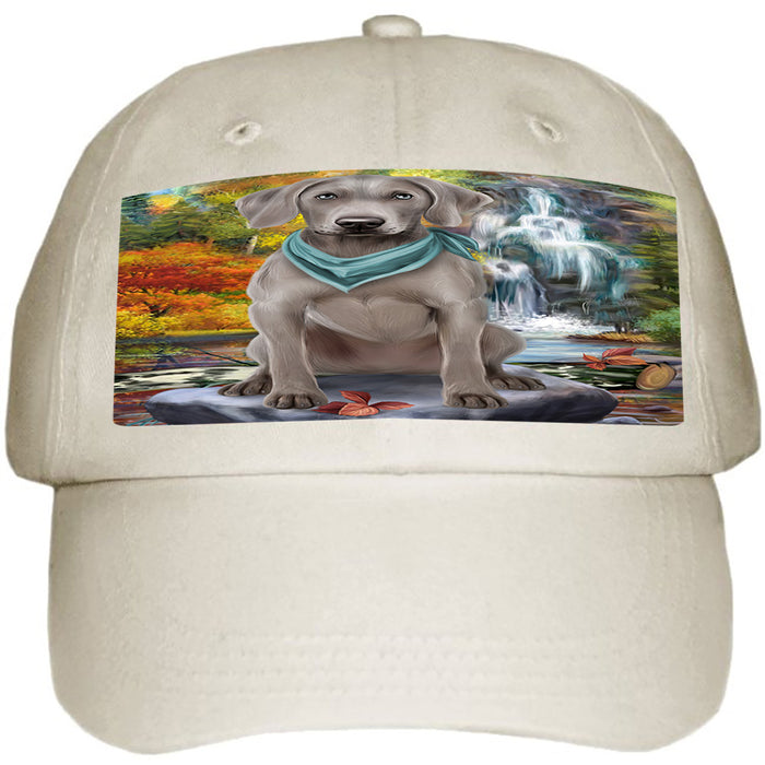 Scenic Waterfall Weimaraner Dog Ball Hat Cap HAT59706