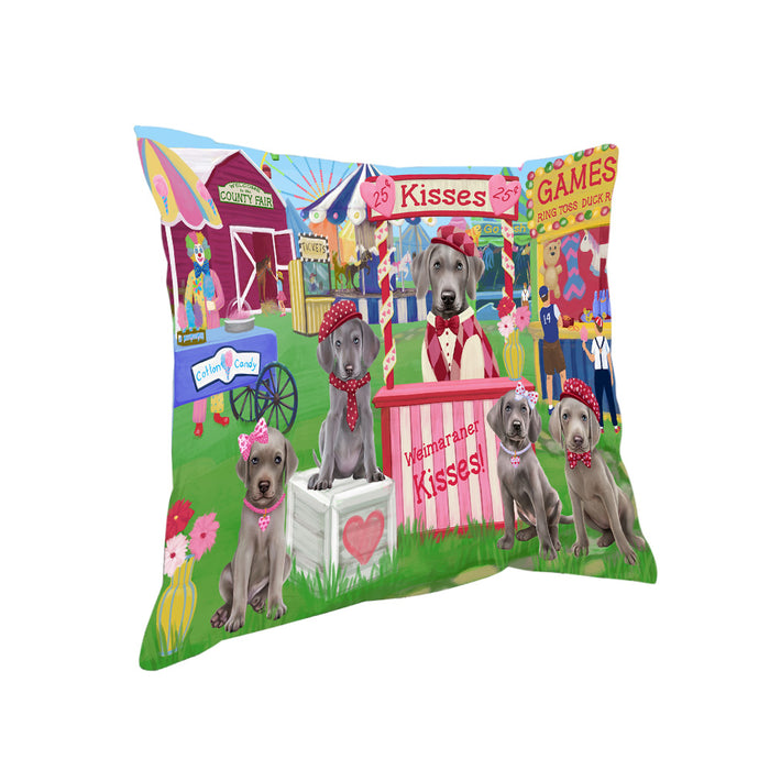 Carnival Kissing Booth Weimaraners Dog Pillow PIL78484