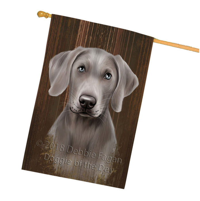 Rustic Weimaraner Dog House Flag FLG50516