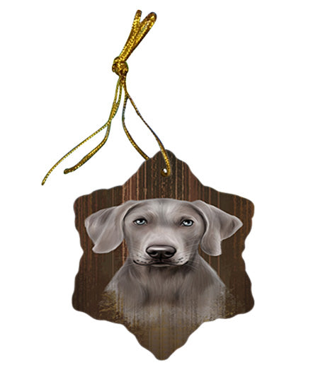 Rustic Weimaraner Dog Star Porcelain Ornament SPOR50485