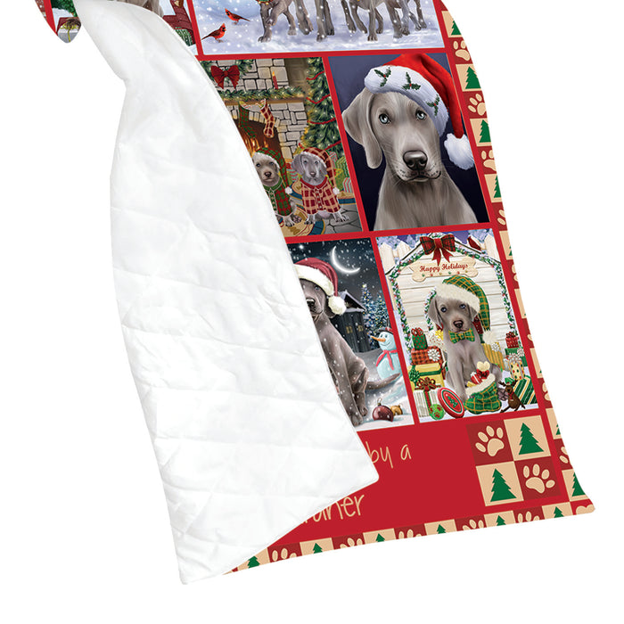 Love is Being Owned Christmas Weimaraner Dogs Quilt