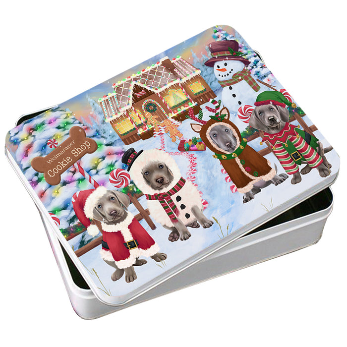 Holiday Gingerbread Cookie Shop Weimaraners Dog Photo Storage Tin PITN56573