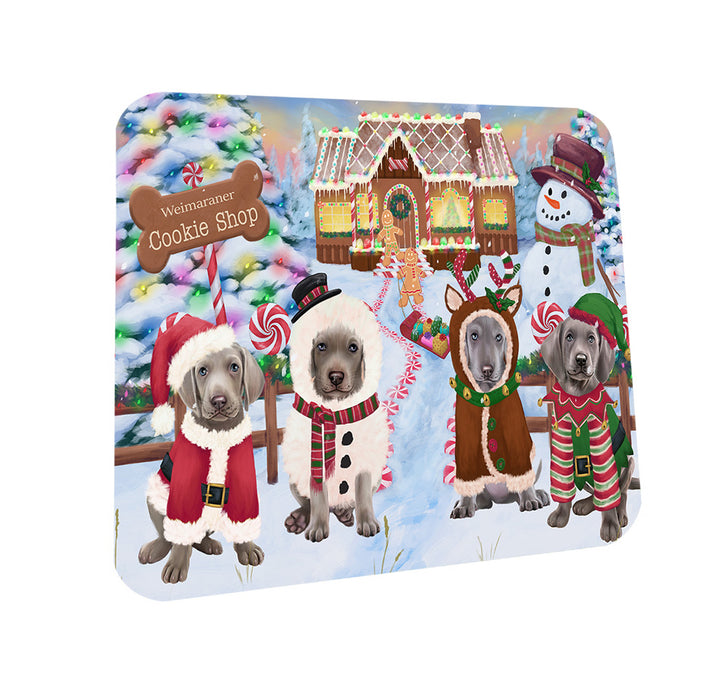 Holiday Gingerbread Cookie Shop Weimaraners Dog Coasters Set of 4 CST56588