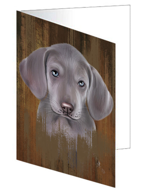 Rustic Weimaraner Dog Handmade Artwork Assorted Pets Greeting Cards and Note Cards with Envelopes for All Occasions and Holiday Seasons GCD52814