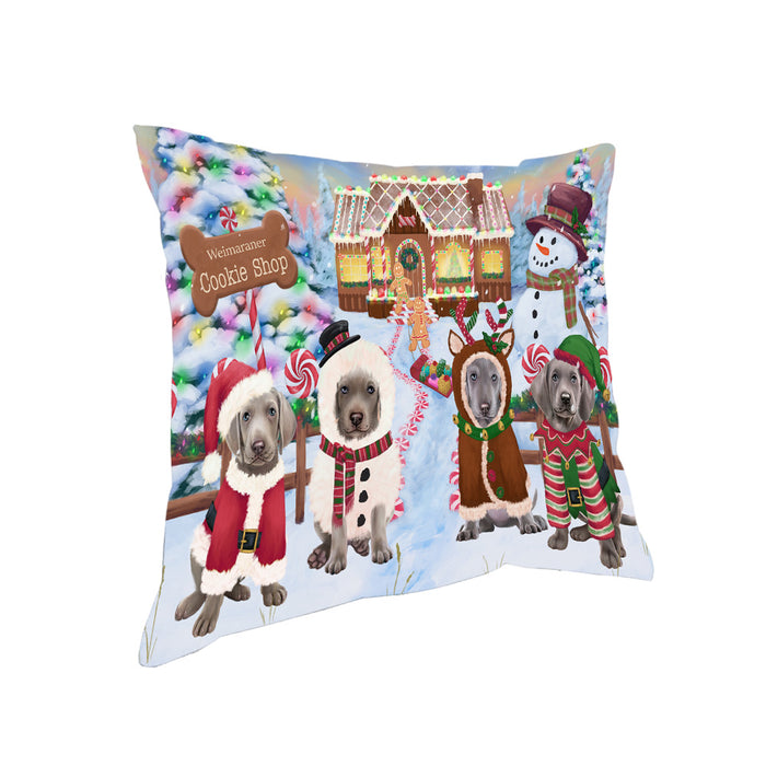 Holiday Gingerbread Cookie Shop Weimaraners Dog Pillow PIL80812